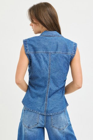 Sleeveless Denim Shirt