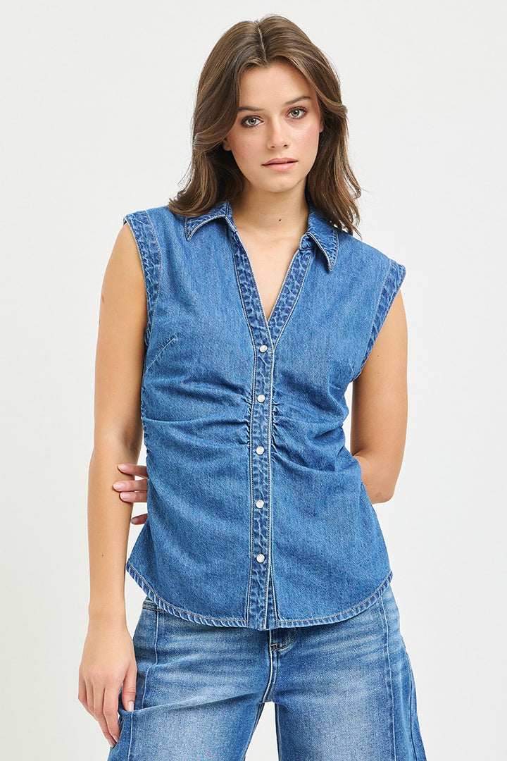 Sleeveless Denim Shirt