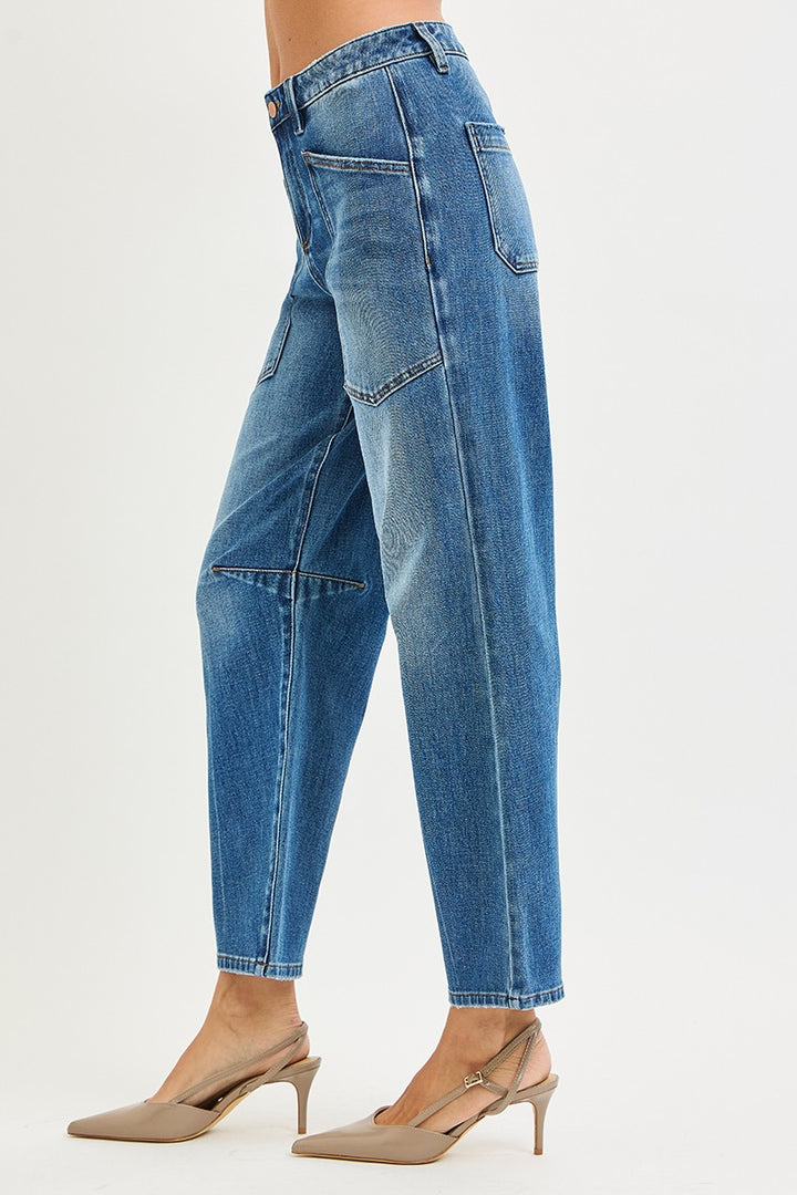 Desiree Barrel Patch Pocket Jeans
