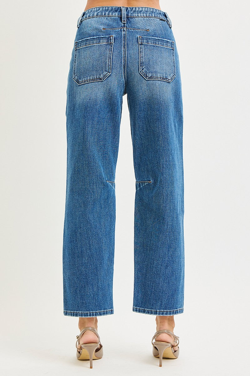 Desiree Barrel Patch Pocket Jeans