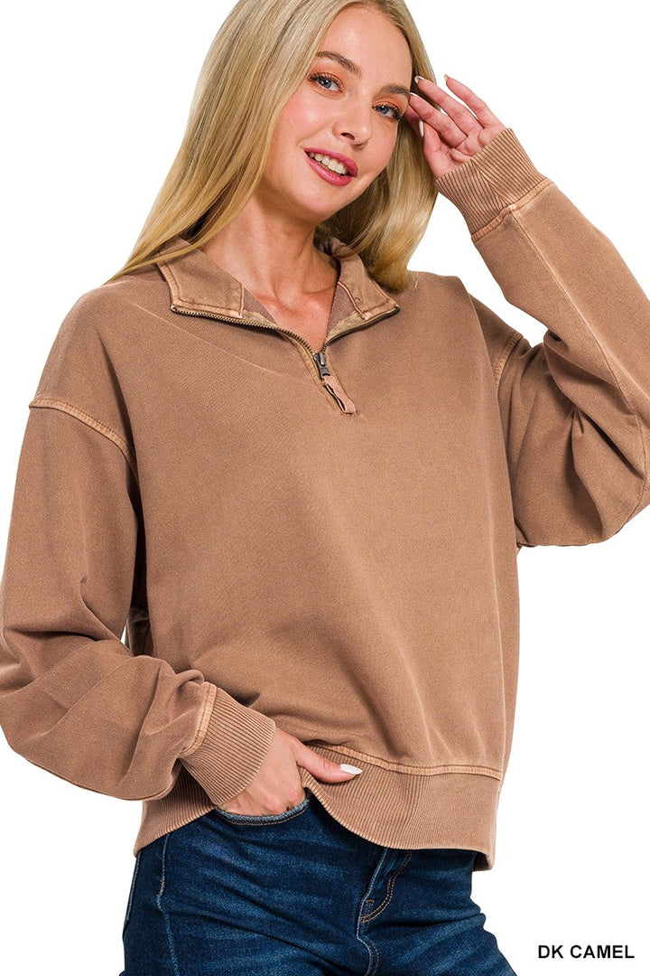 French Terry Half Zip Pullover