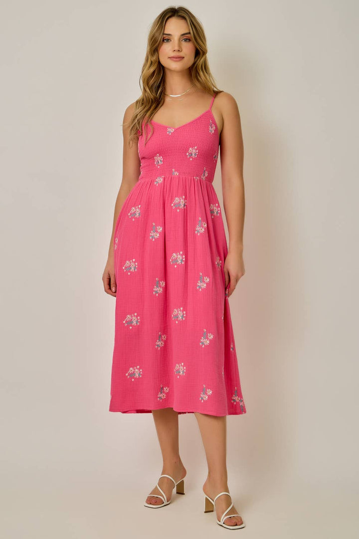 Riley Embroidery Smocked Dress