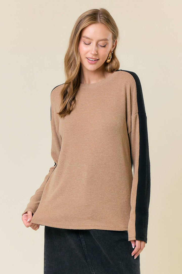 Adele Long Sleeve Colorblock Top