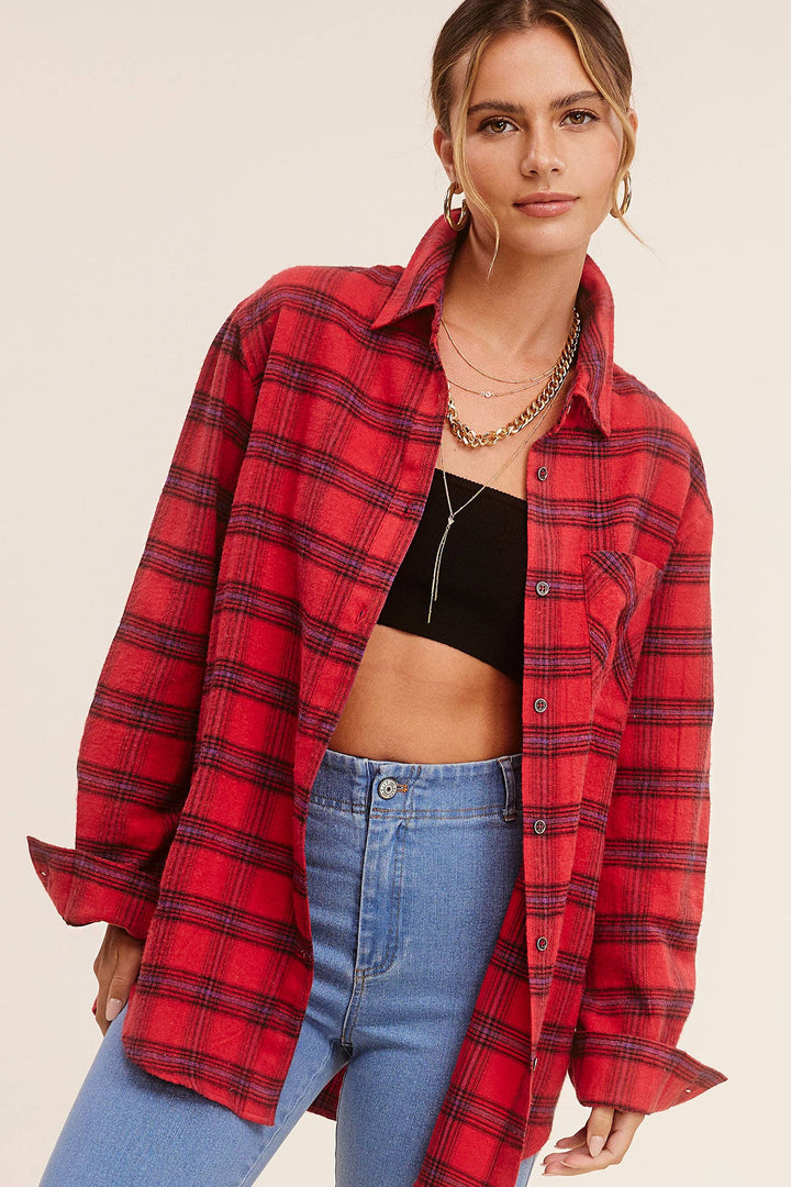 Dark Brown Plaid Flannel