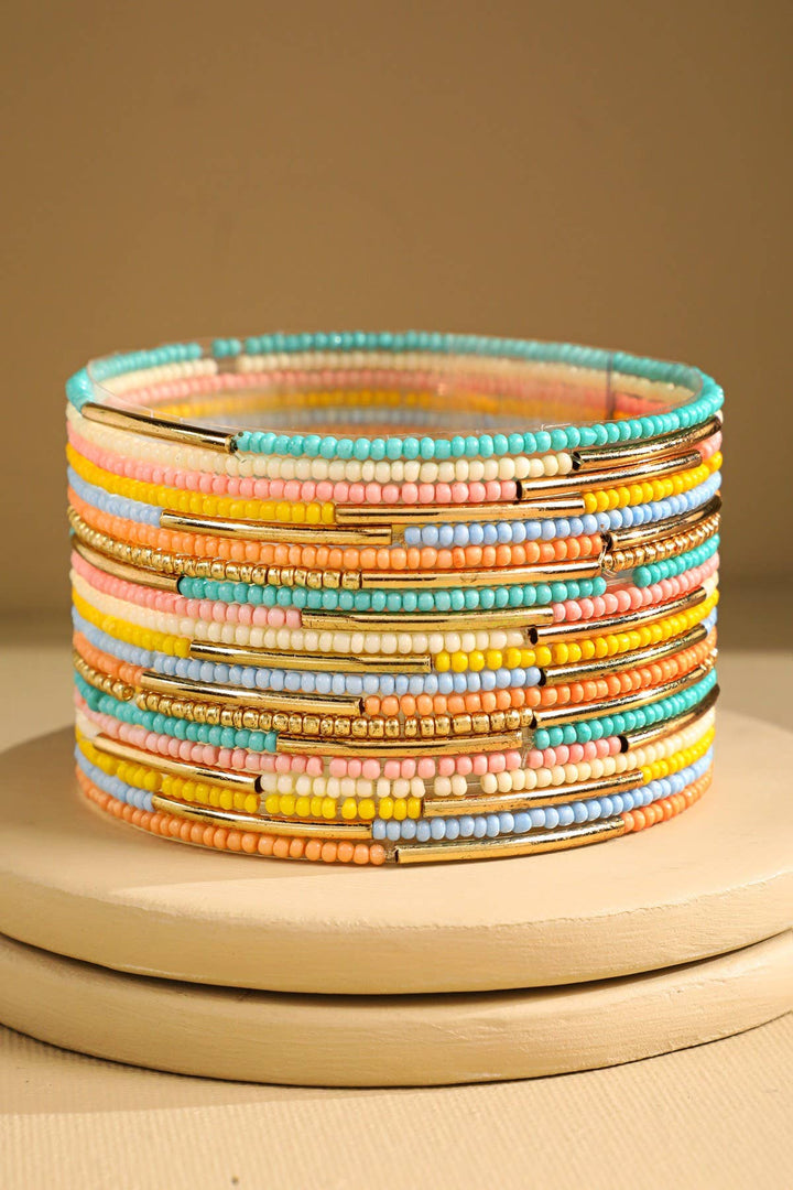 Boho Seed Beaded Stretch Bracelet