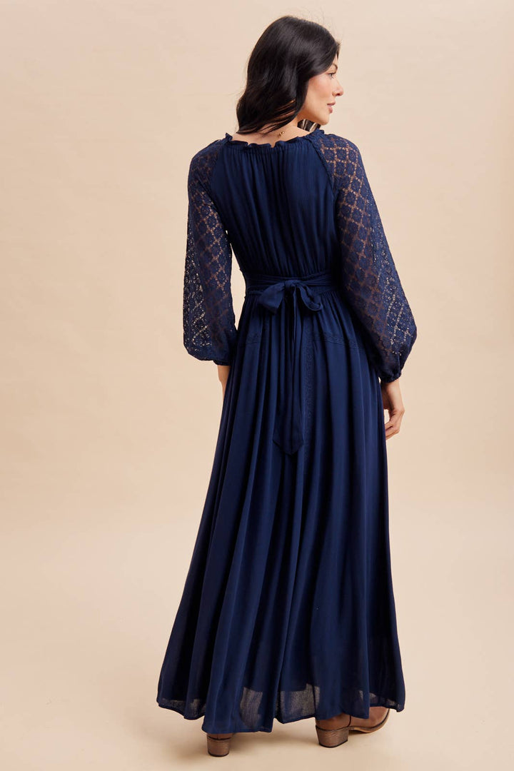 Lace Sleeve Maxi Dress