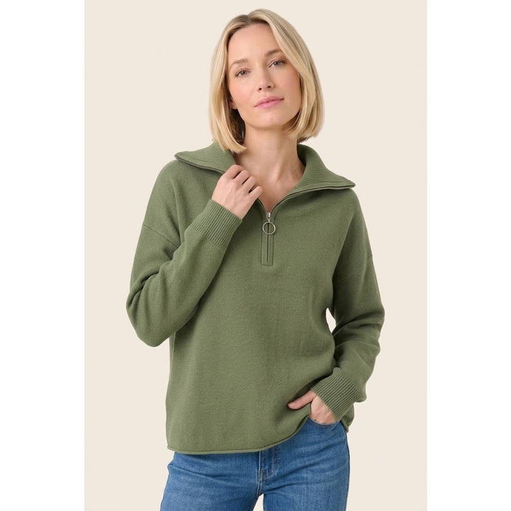 Mock Neck Half Zip Sweater