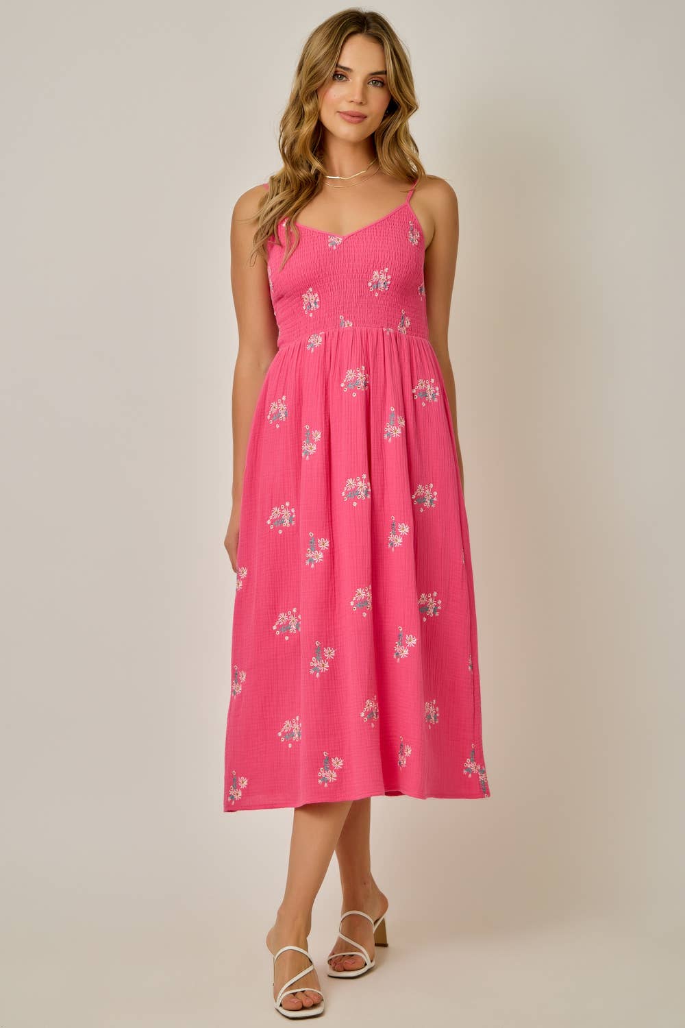 Riley Embroidery Smocked Dress