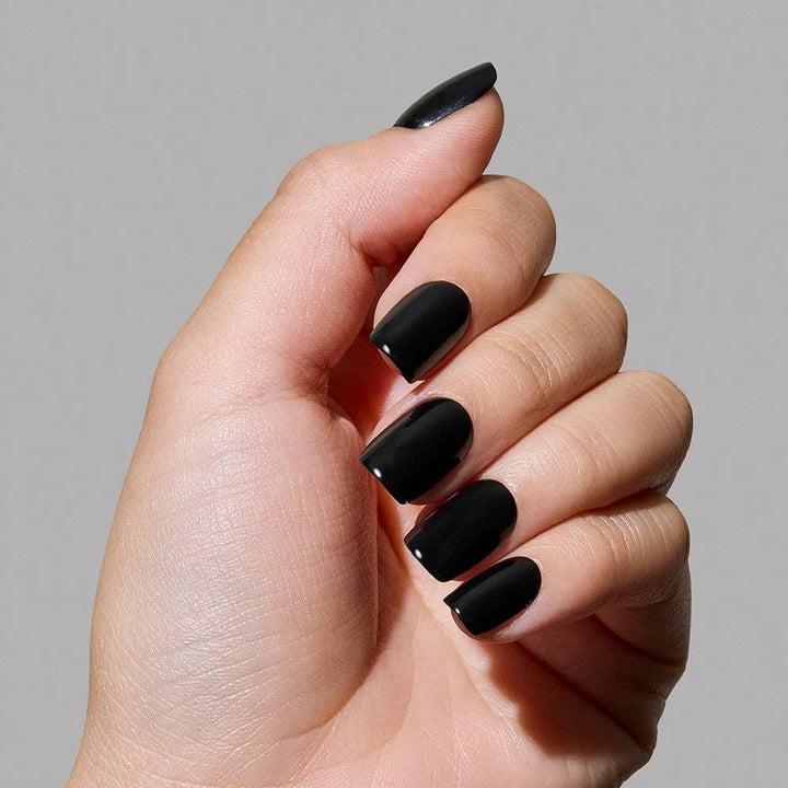 Jet Black Press-On Nails | Short Squoval | Fall Halloween