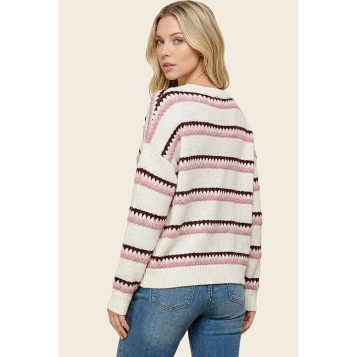 HONEYCOMB MULTI STRIPED SWEATER
