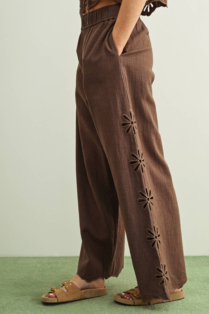 Embroidered Side Detail Pants