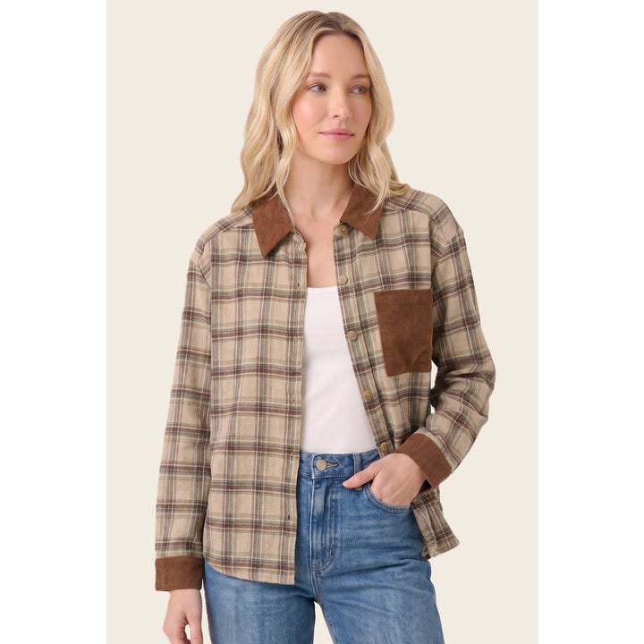 CORDUROY CONTRASTED PLIAD SHIRT