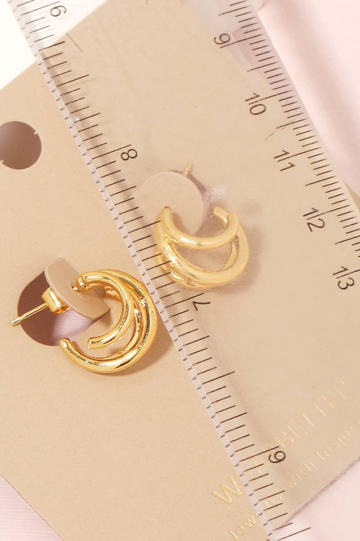 Mini Three Layered Hoop Earrings