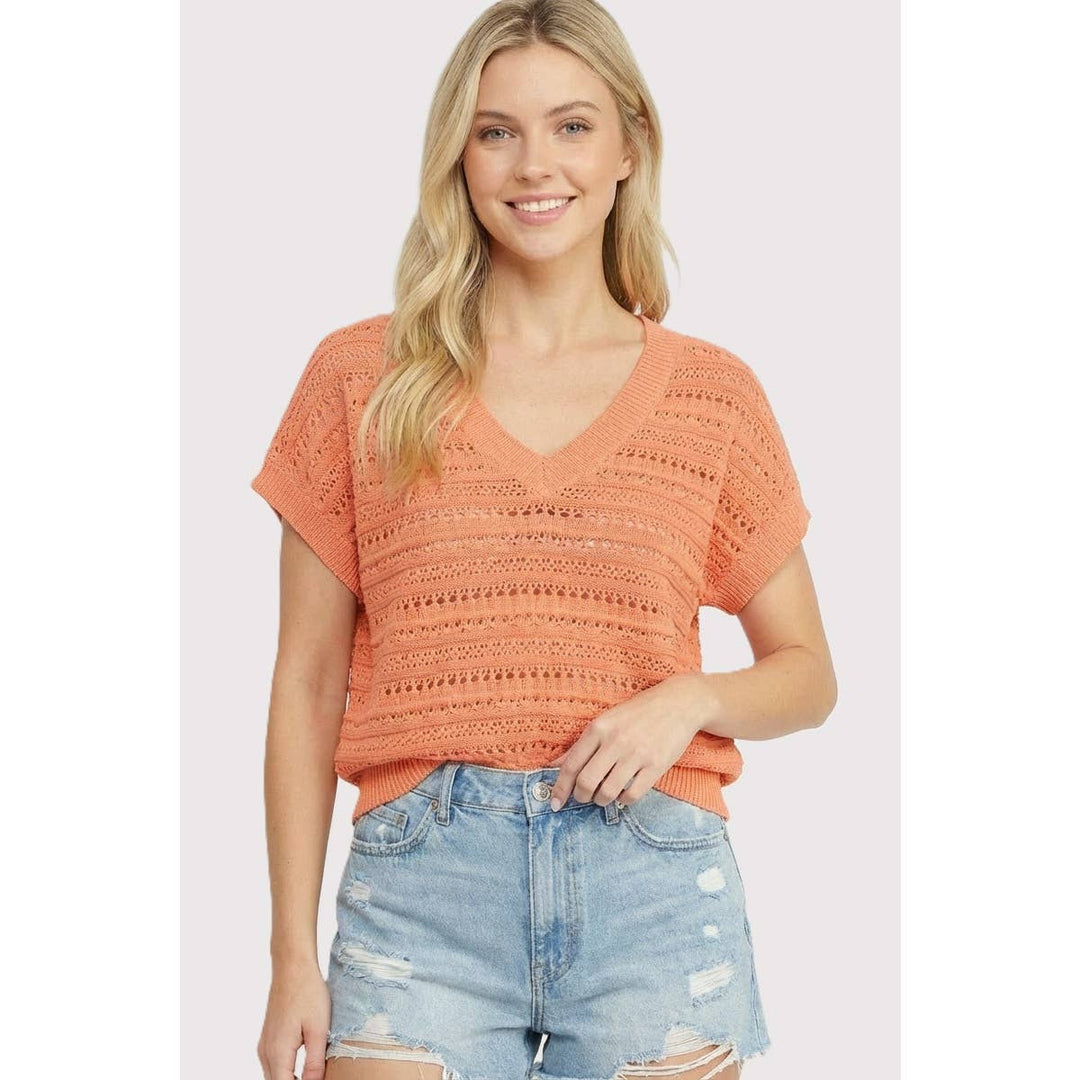 Evelyn Crochet Like Sweater