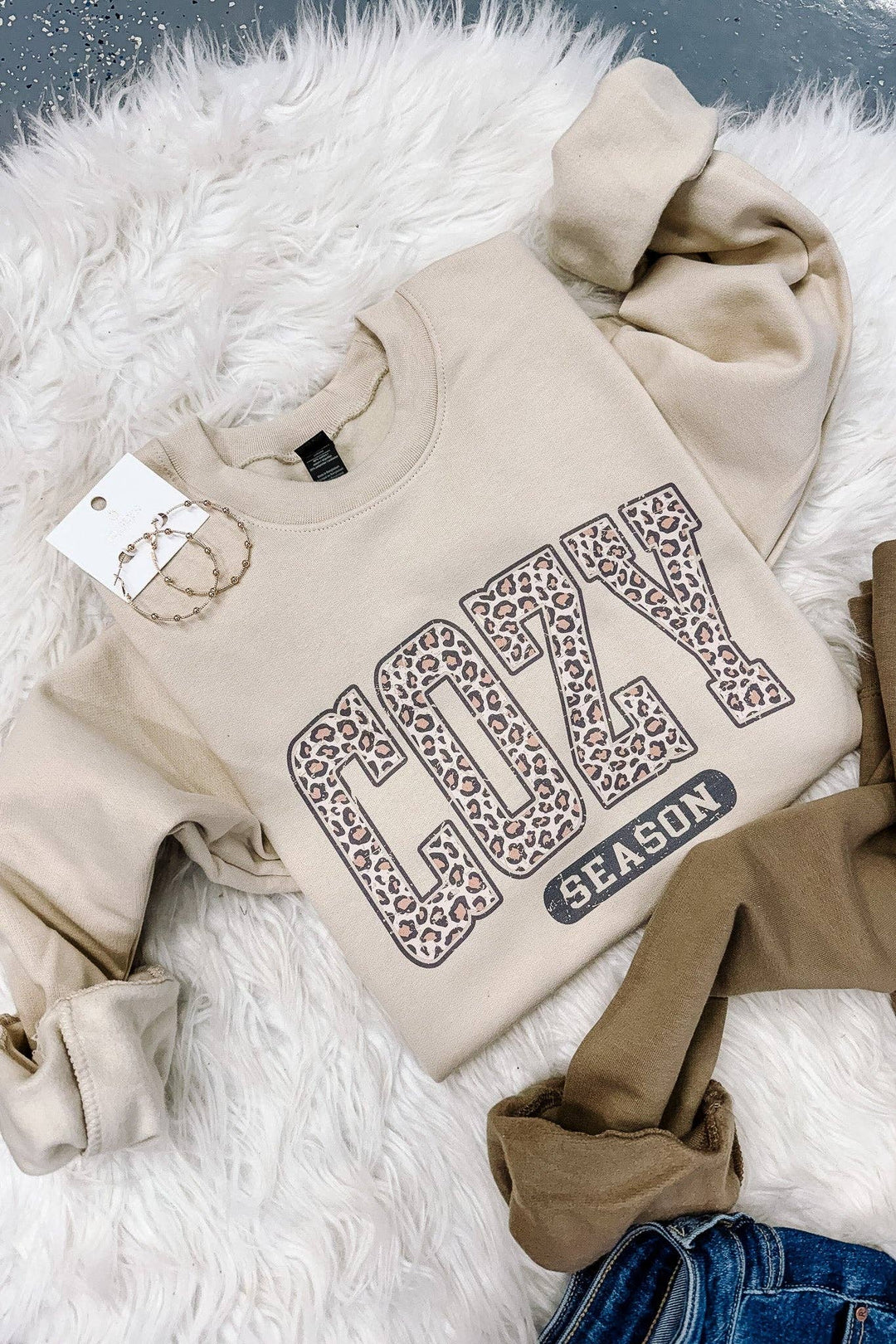 Leopard Cozy Season Graphic Sweatshirt