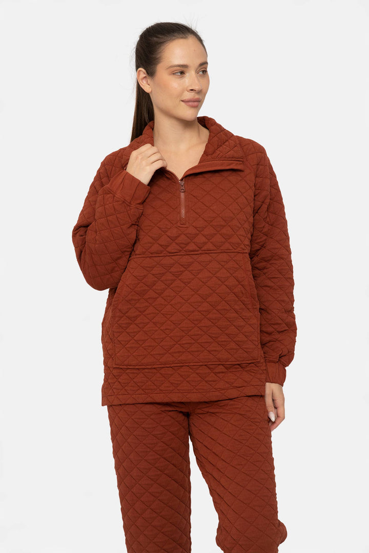 Cozy Quilted Jersey Pullover