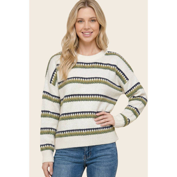HONEYCOMB MULTI STRIPED SWEATER