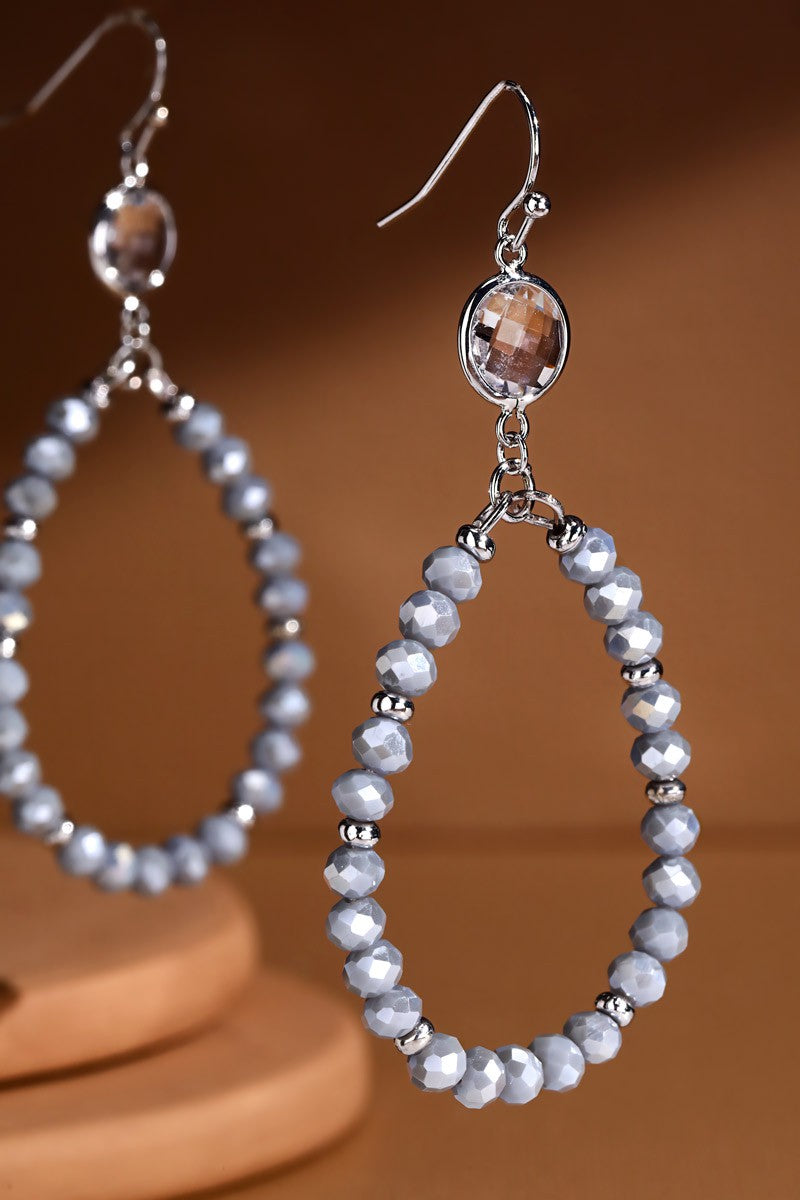 Glass Bead Teardrop Earrings