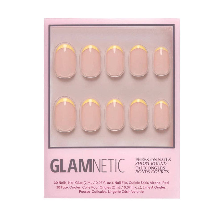 French Butter Press-On Nails | Short Round Spring Yellow