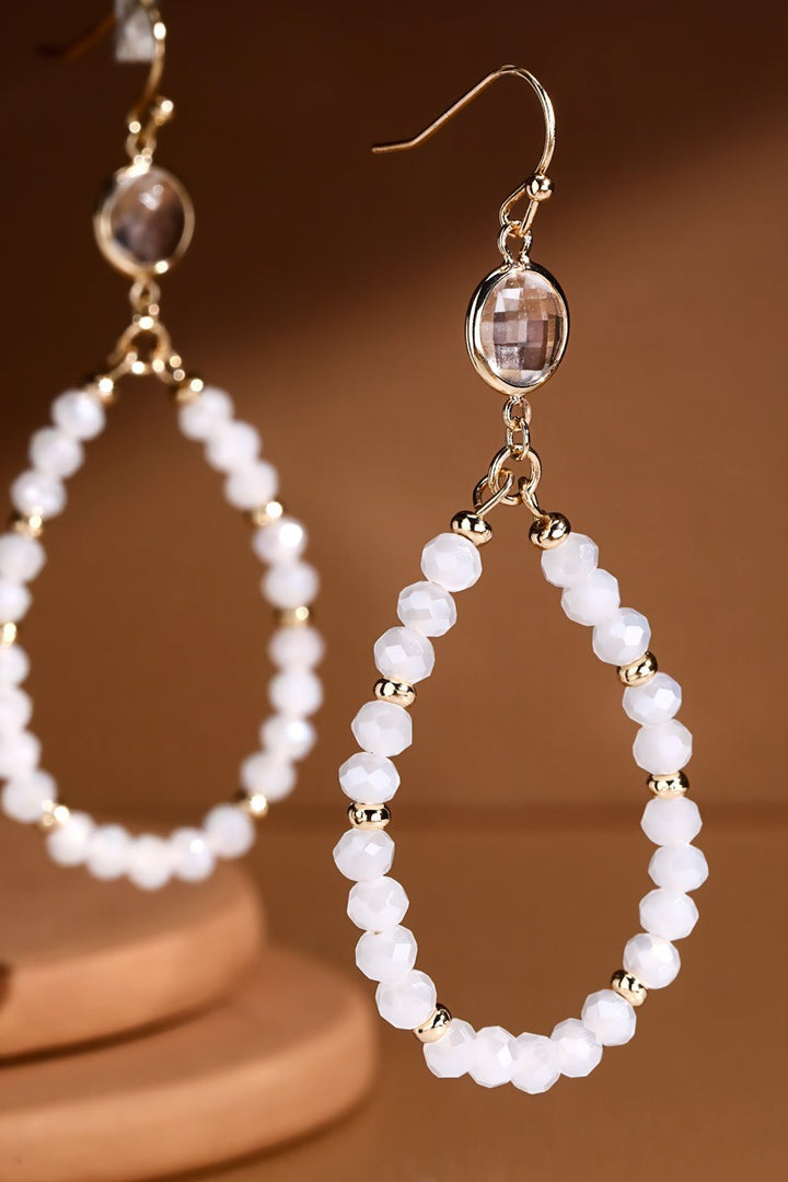 Glass Bead Teardrop Earrings