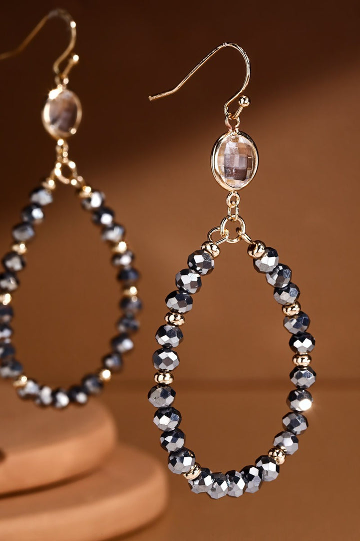 Glass Bead Teardrop Earrings