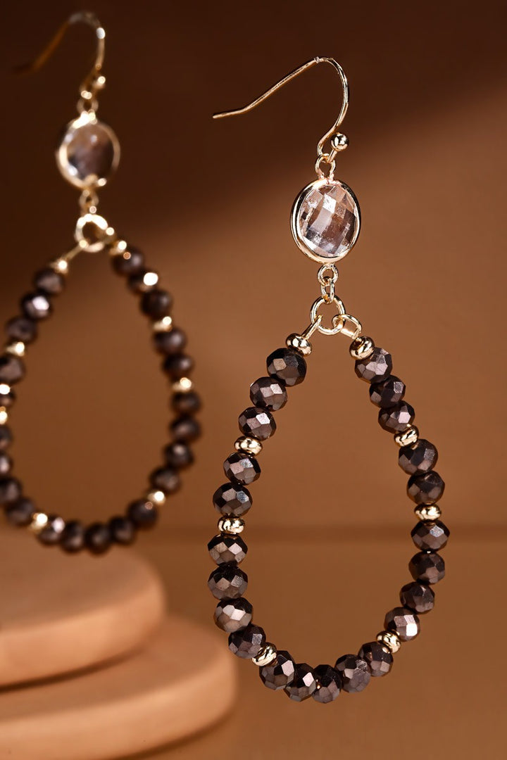 Glass Bead Teardrop Earrings