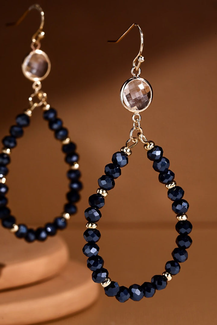 Glass Bead Teardrop Earrings