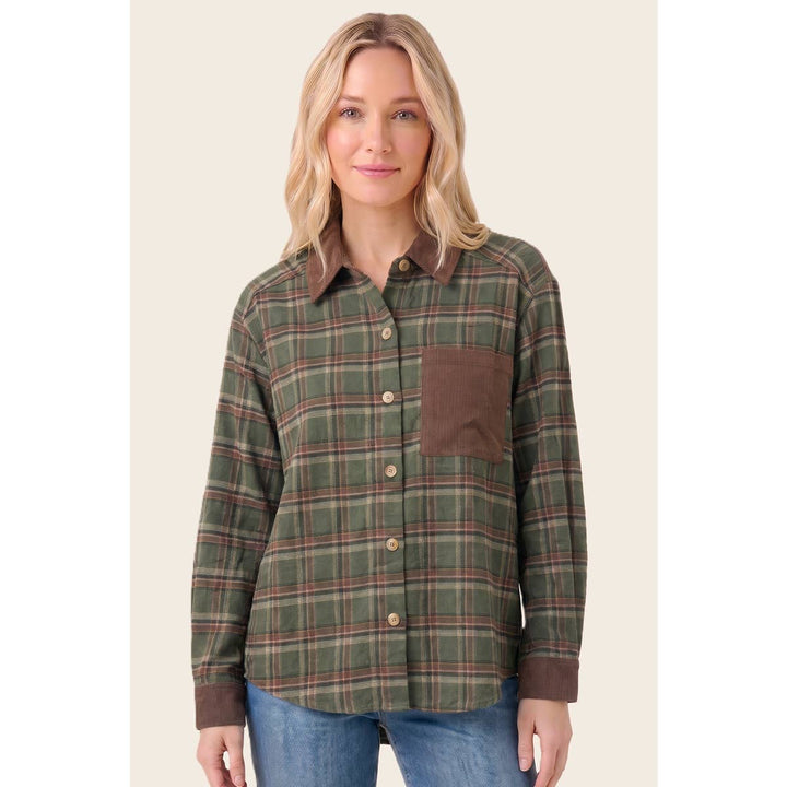 CORDUROY CONTRASTED PLIAD SHIRT