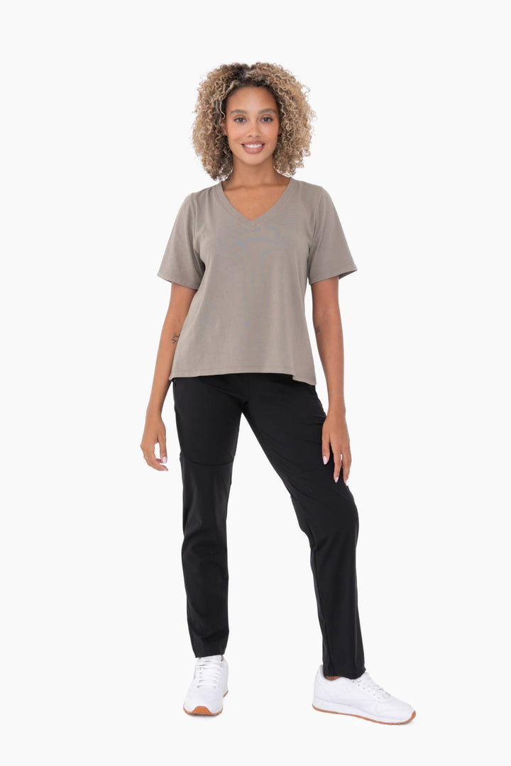 Pima Cotton Blend V-Neck Tee