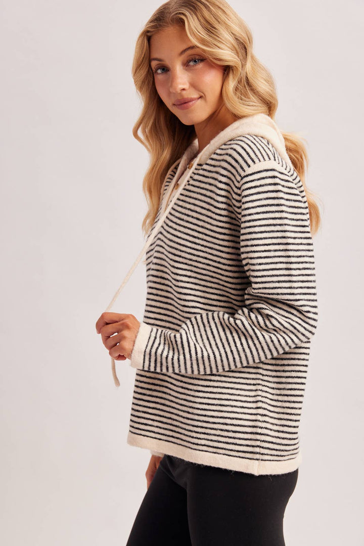 HENLEY SWEATER WITH HOODIE