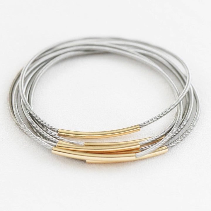 Stretchy Layered Guitar String Bracelet Set - 6019 6020