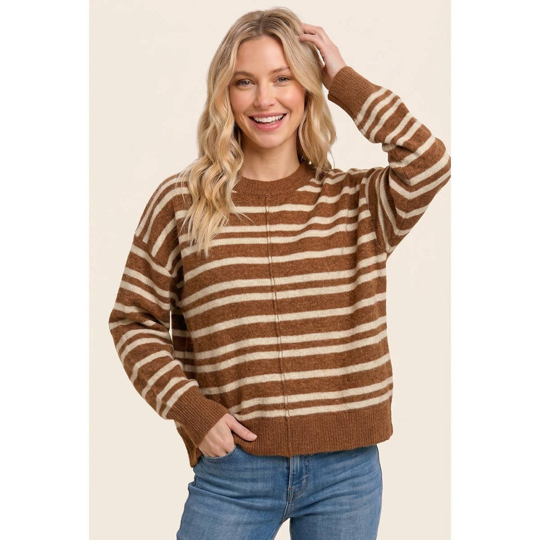 DOUBLE STRIPED OVERSIZE SWEATER