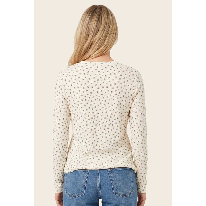 RIBBED DITZY FLORAL TOP