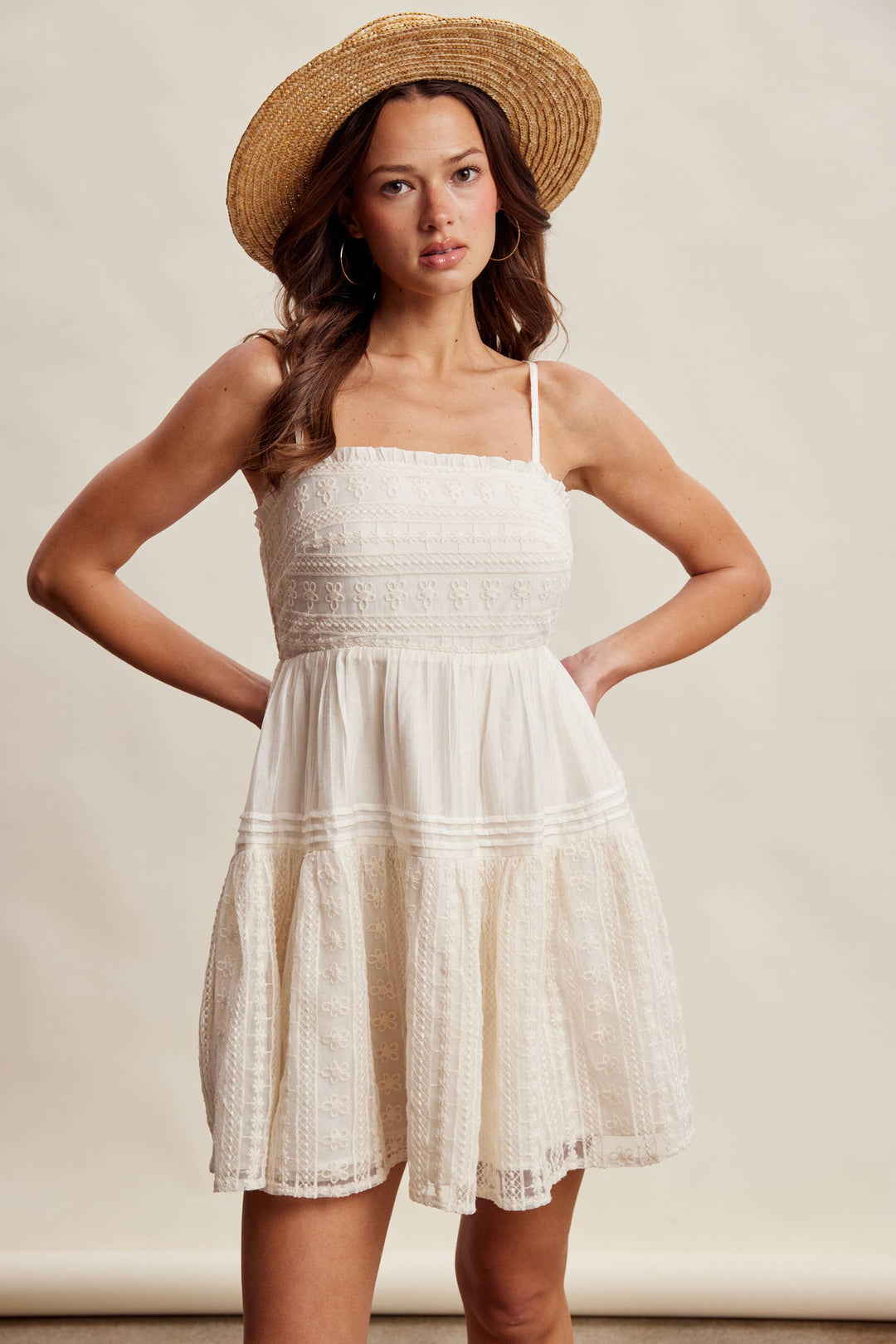 Lace Tiered Mini Dress LD1628