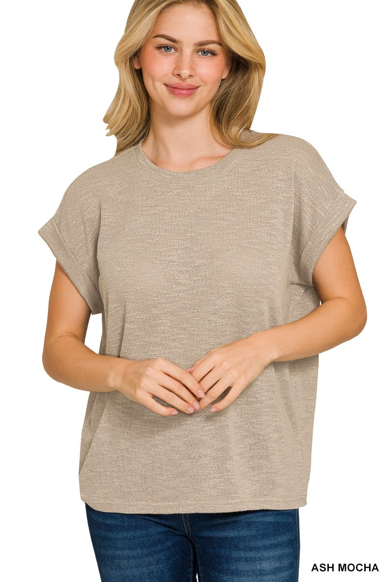 Hacci Slub Rolled Up Sleeve Tee