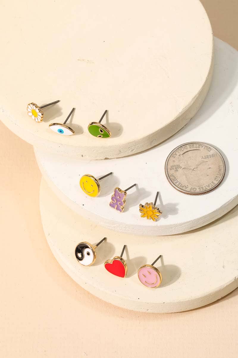 Assorted Cute Stud Earrings Set