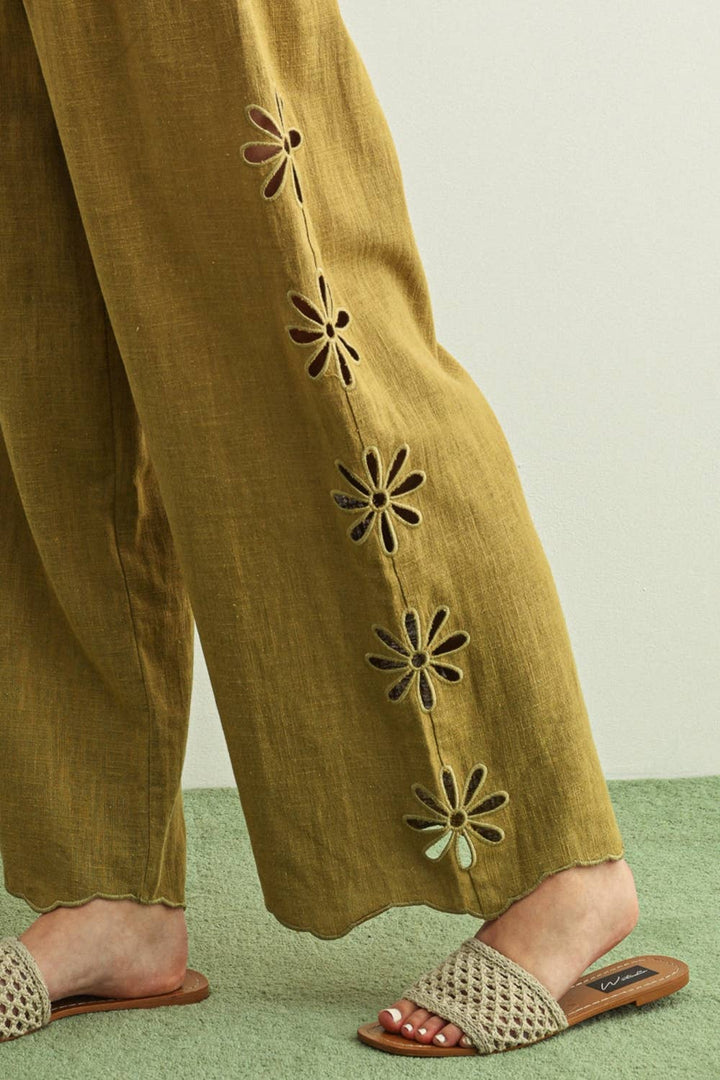 Embroidered Side Detail Pants