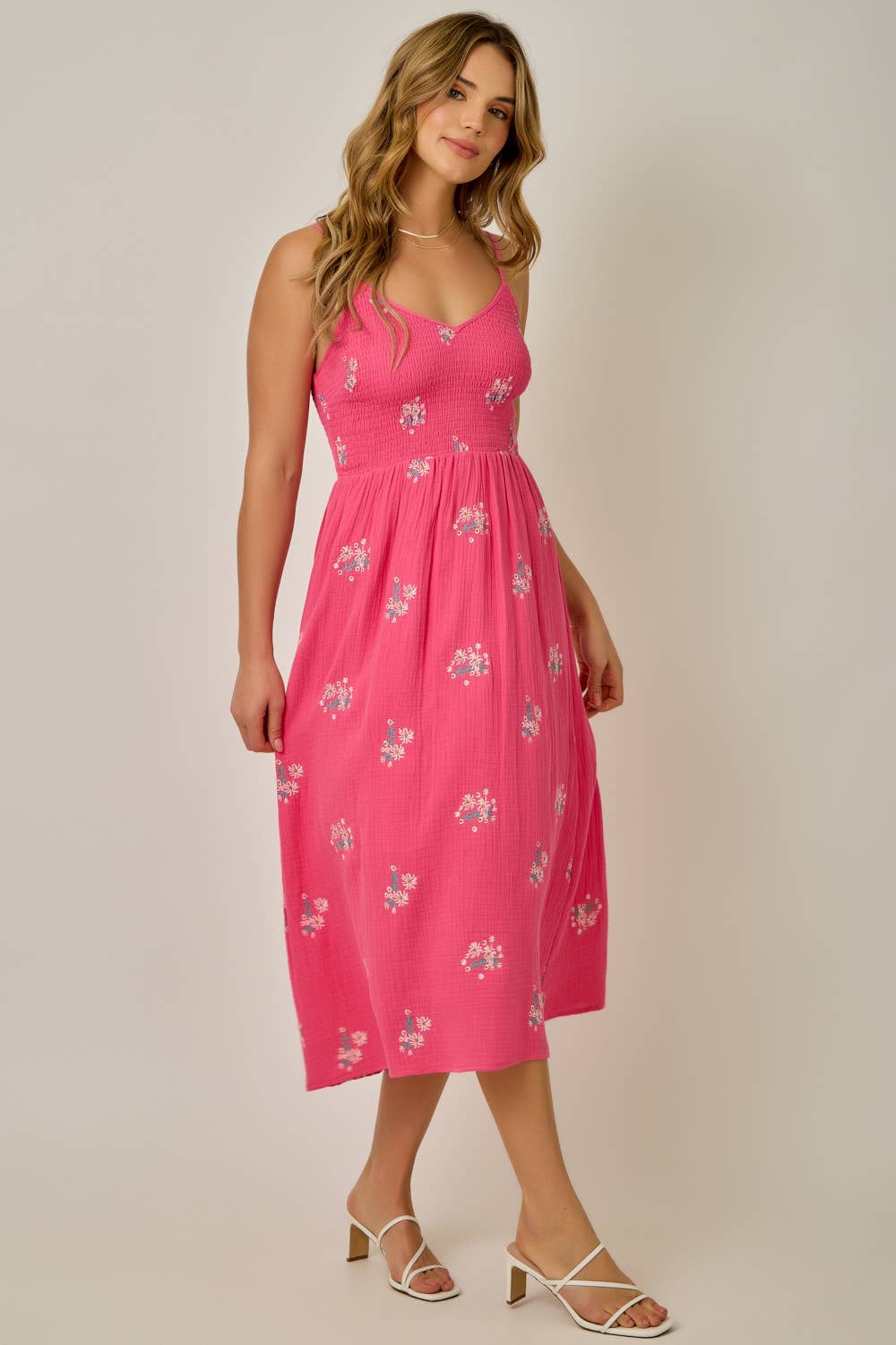 Riley Embroidery Smocked Dress