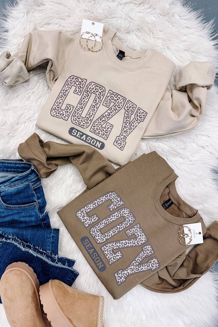 Leopard Cozy Season Graphic Sweatshirt