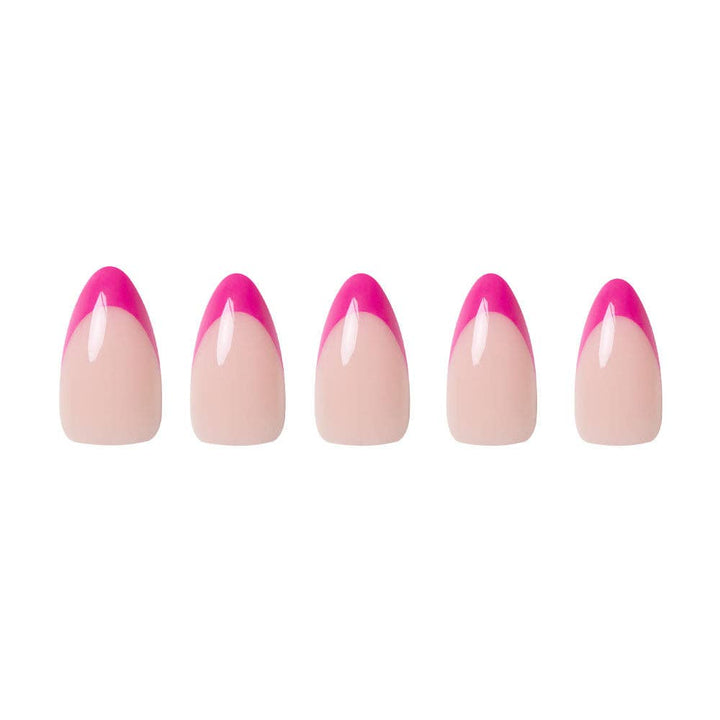 Raspberry Sorbet Press-On Nails | French Tip | Short Almond