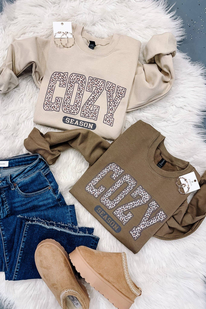 Leopard Cozy Season Graphic Sweatshirt