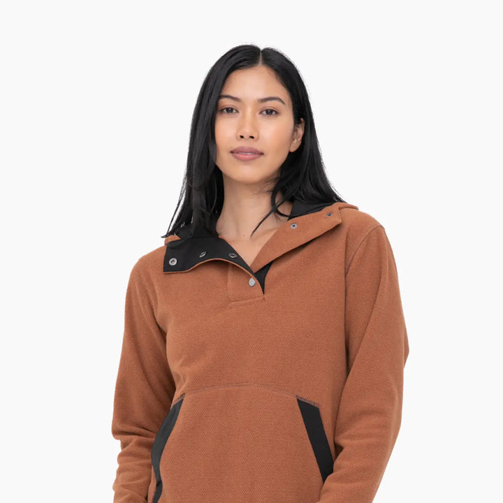 Textured Fleece Hooded Pullover