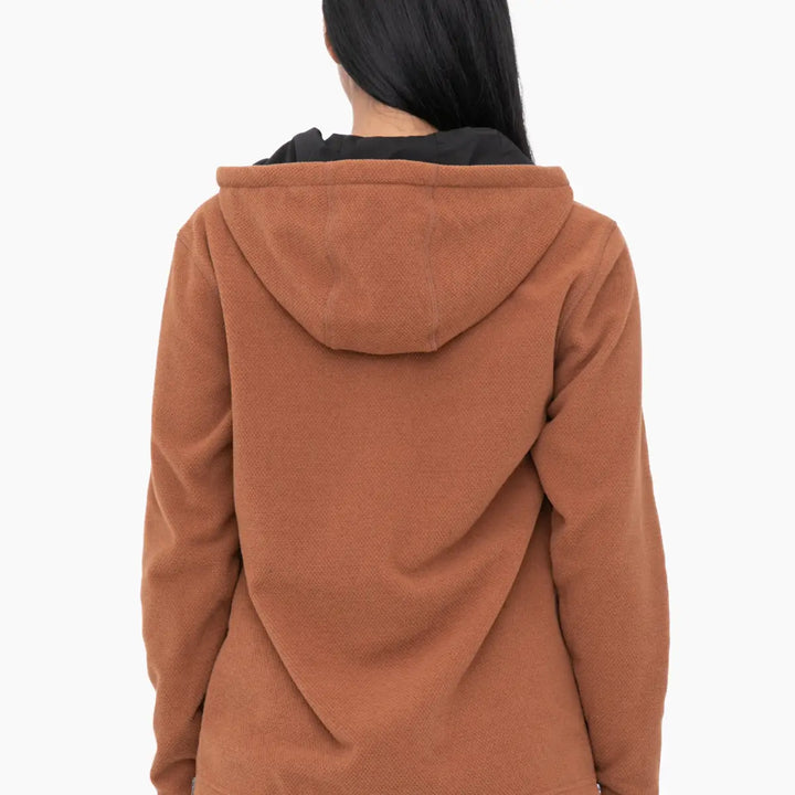 Textured Fleece Hooded Pullover