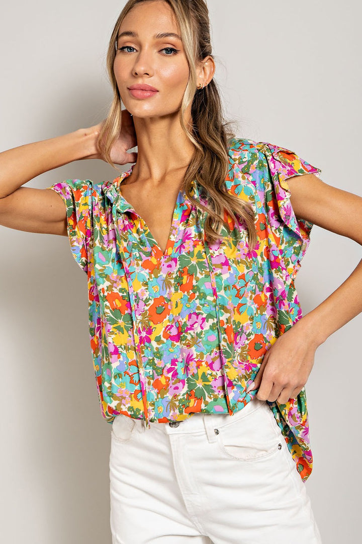 Floral Short Sleeve Top