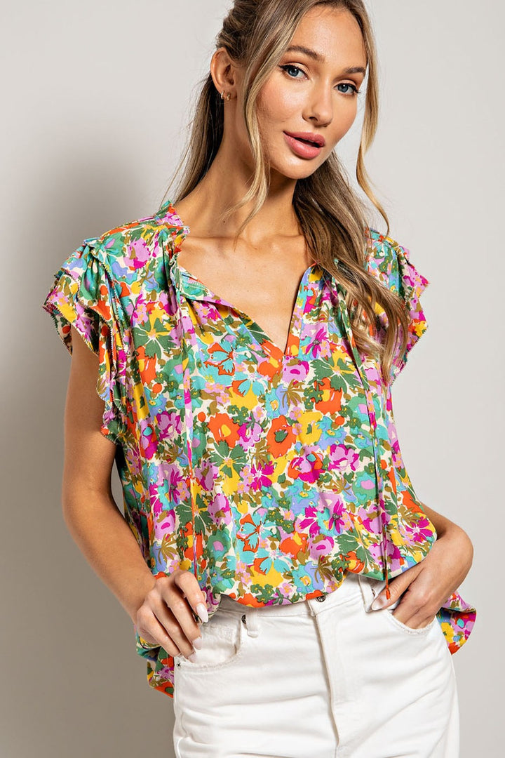 Floral Short Sleeve Top