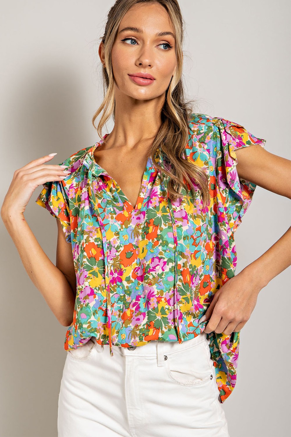 Floral Short Sleeve Top