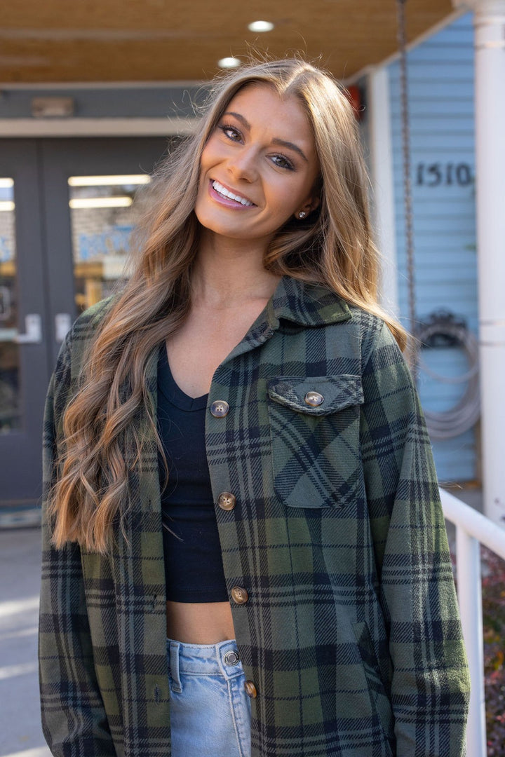 Ashleigh Plaid Button Up Shacket