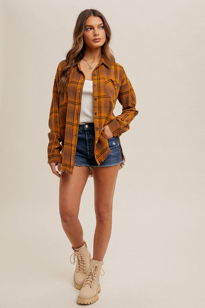 Harvest Fringe Hem Flannel