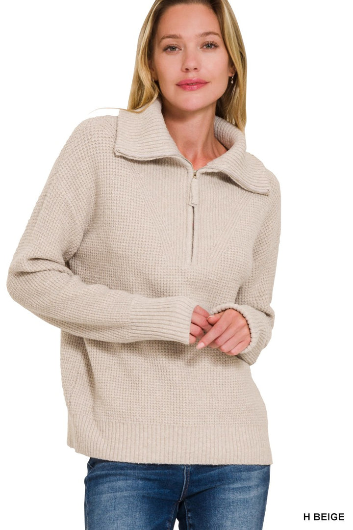 Emma Collard Half Zip Sweater