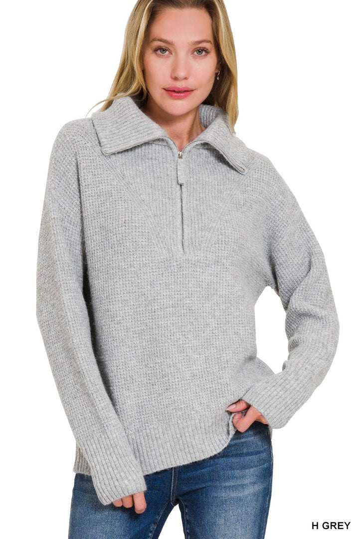 Emma Collard Half Zip Sweater